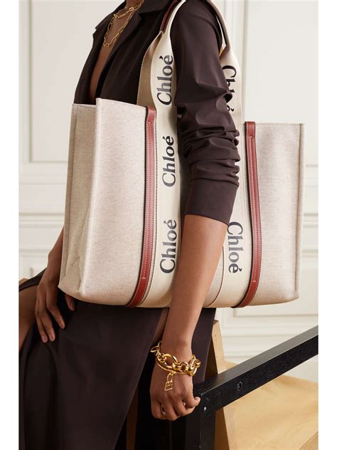 chloe medium tote|chloé woody large canvas tote.